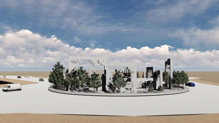 پروژه طراحی شهری فلکه ی آزادی شهر ماهان